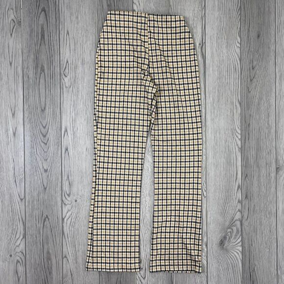Urban Outfitters Women Size XS Yellow Plaid Pull On Flare Trouser Academia Pants - Picture 5 of 6